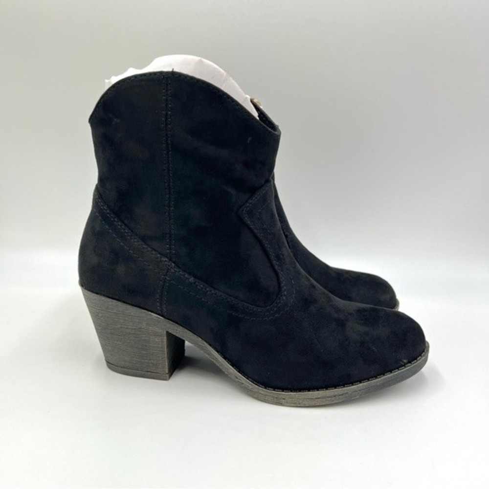 Rocket Dog Womens Size 6 Black Faux‎ Vegan Suede Leather Western Ankle Boots